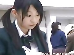 beautiful schoolgirl drilled geek library japanese