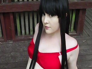 cosplay hd outdoor playing solo asian