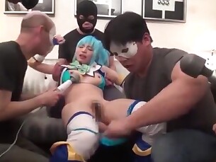 blowjob cosplay cumshot gang-bang group-sex hardcore japanese playing small-tits asian